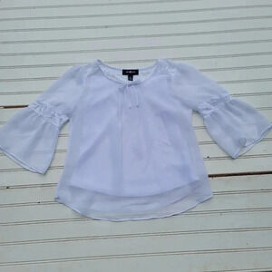 Amy Byer Girls Lace Accent Formal Top Blouse White M (10/12)